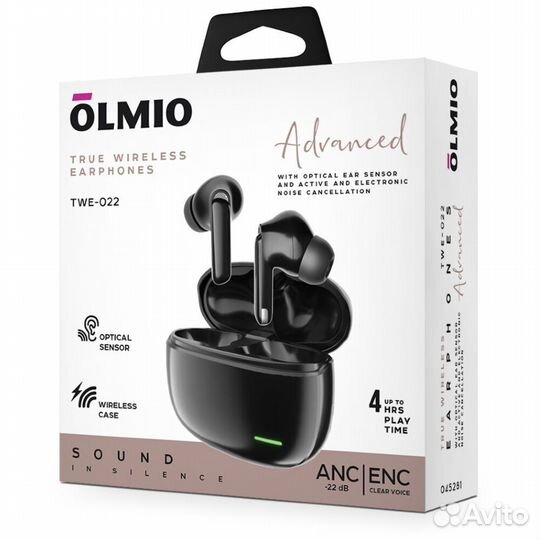 Bluetooth гарнитура Olmio TWE-22 Black #374345