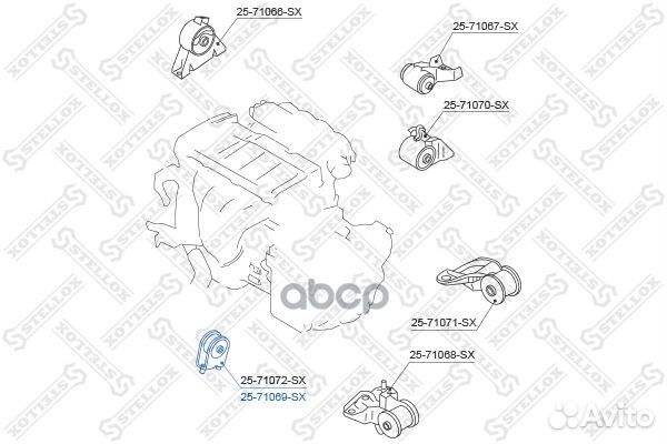 Подушки крепления двигателя 25-71069-SX Stellox