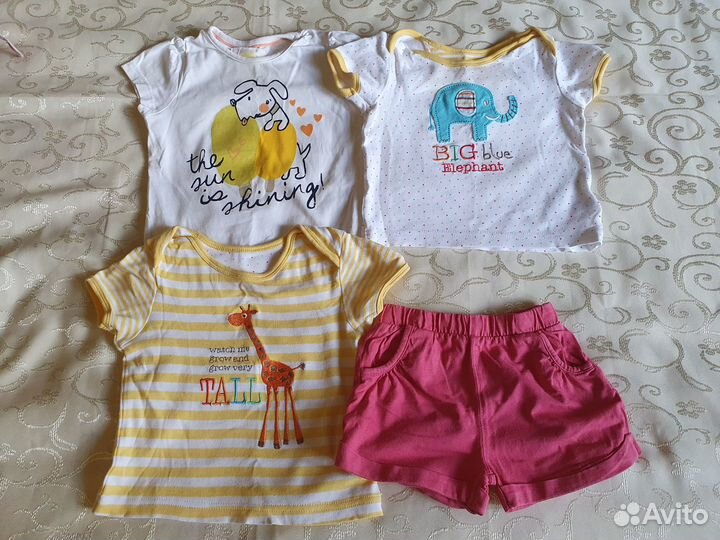 Вещи пакетом для девочки Mothercare р.6-9м, 9-12м