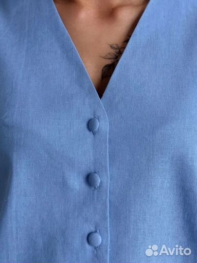 Льняной костюм женсий