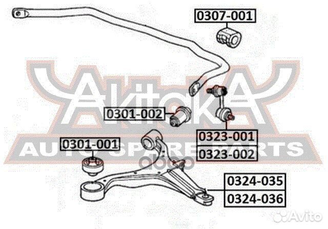 Сайлентблок переднего рычага задний 0301002 asva