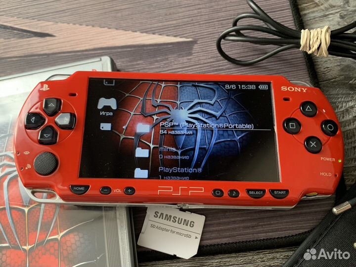 Sony PSP 2008 Spiderman Edition, 64gb, 400+ игр