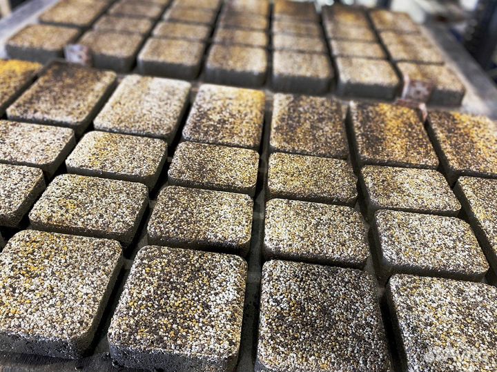 Тротуарная плитка брусчатка 100.200.60 серая