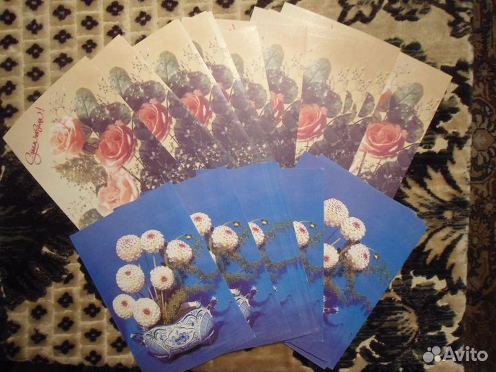 Наборы открыток и открытки-цветы
