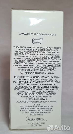 Парфюм вода Carolina herrera 212 vip 30 ml