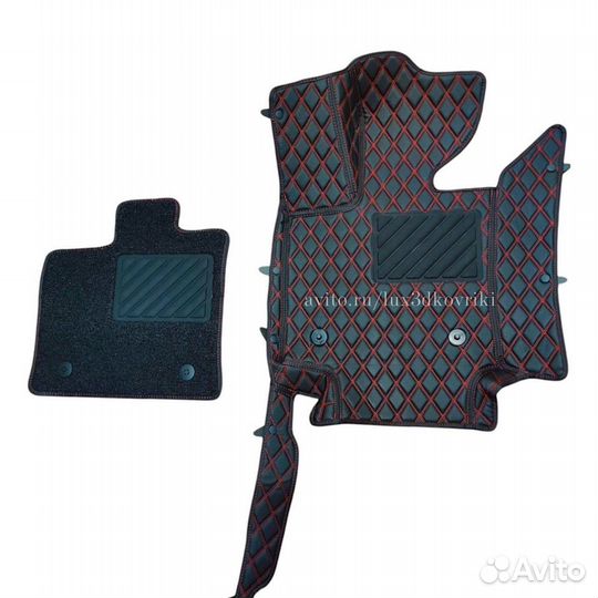 Коврики премиум RR Vogue (3) +ворсовые. Чёрн/красн