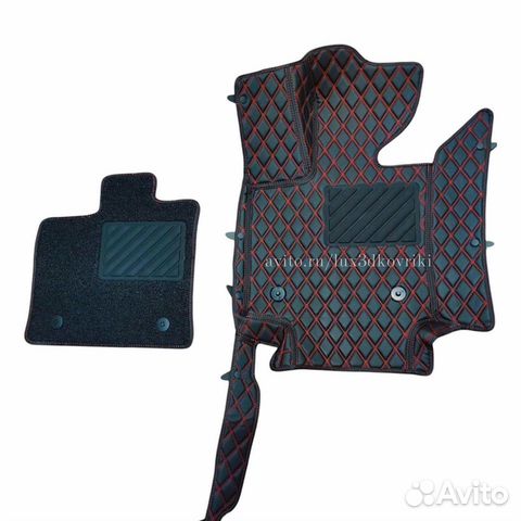 Коврики премиум RR Vogue (3) +ворсовые. Чёрн/красн