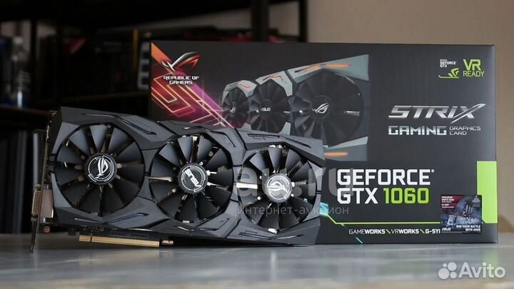 Видеокарта PCI-E Asus GeForce GTX 1060 strix 6144M