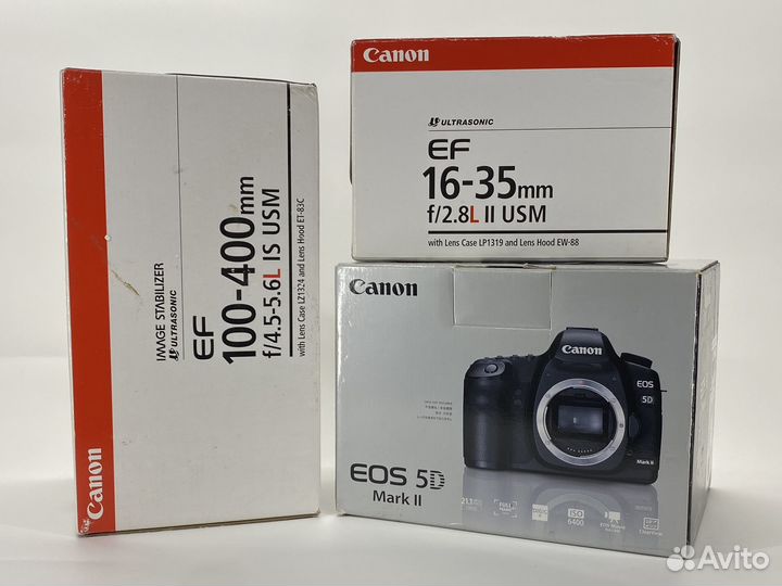 Canon 5D Mark II и Canon 16-35 2.8 (коробки от)
