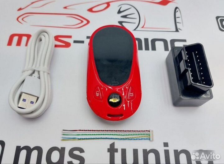 Смарт ключ Шевроле стиль Mercedes new красный