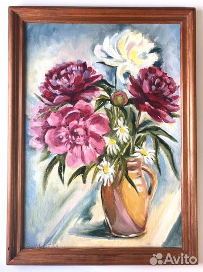 Картина маслом на холсте цветы