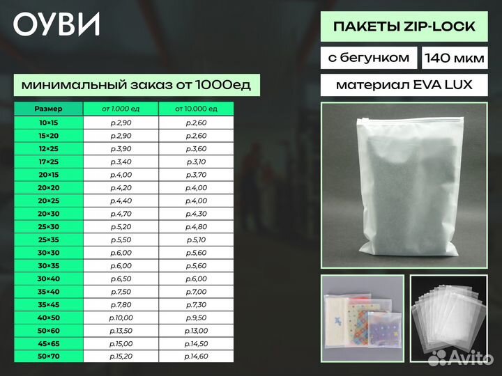 Пакеты зип лок с бегунком (зиплок, ziplock)