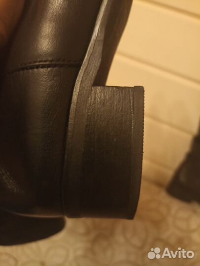 Кожаные демисезонные сапоги