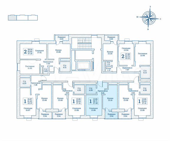 1-к. квартира, 37,5 м², 7/7 эт.