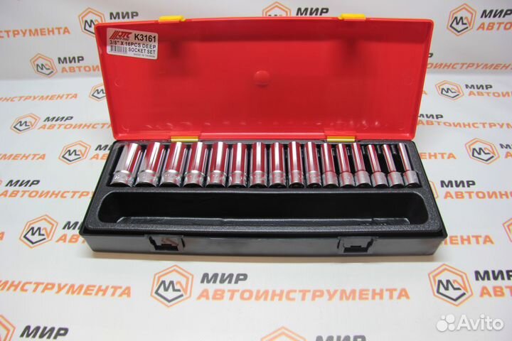 Набор 6-гр торцевых головок 3/8” 6-22мм