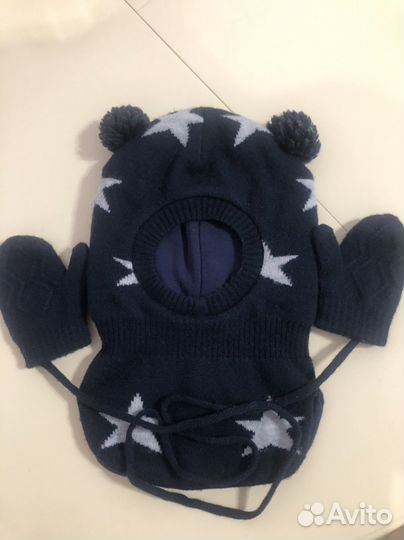 Шапка шлем+варежки