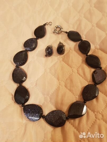 Ожерелье и серьги из авантюрин