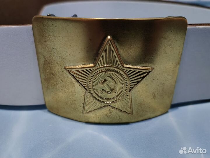 Белый кадетский ремень с протяжкой