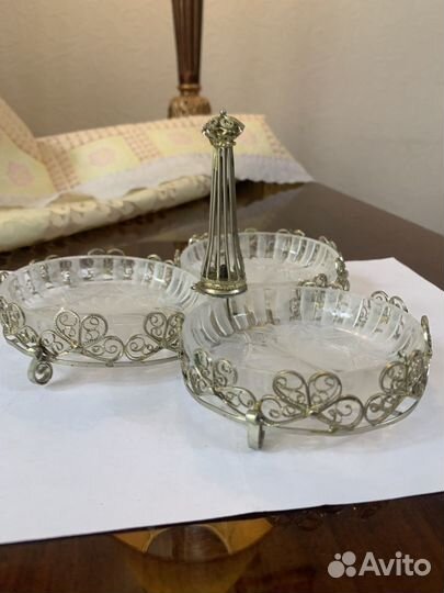 Менажница хрустальная СССР