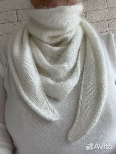 Бактус платок из пуха норки ручная работа