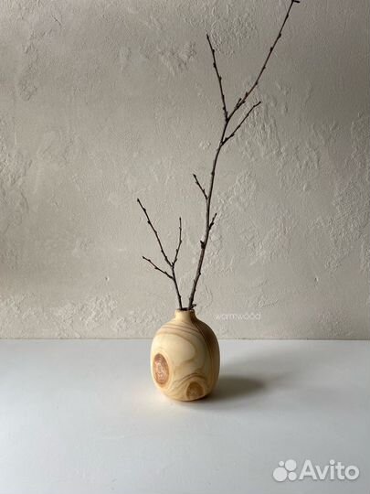 Ваза вазы деревянные для сухоцветов