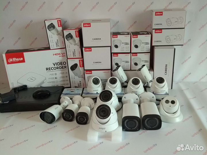14 камер видеонаблюдения с микрофоном 4Мп Dahua