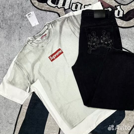 Supreme x Coogi джинсы стильные