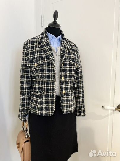 Жакет Promod в клетку шерсть/вискоза