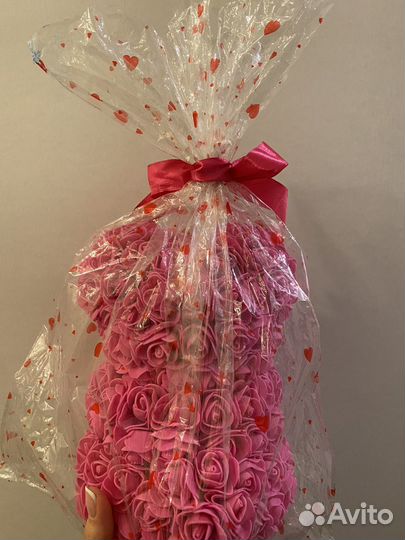 Мишка из розочек