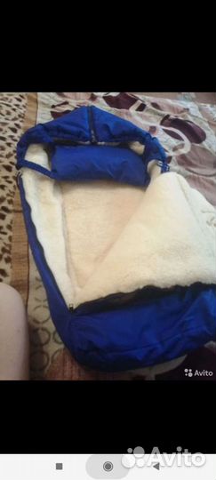 Зимний конверт в коляску овчина