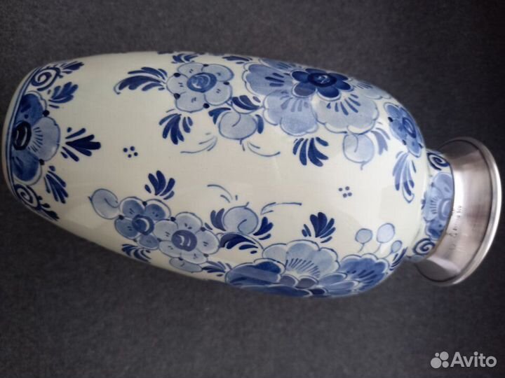 Старинная ваза серебро ручная роспись