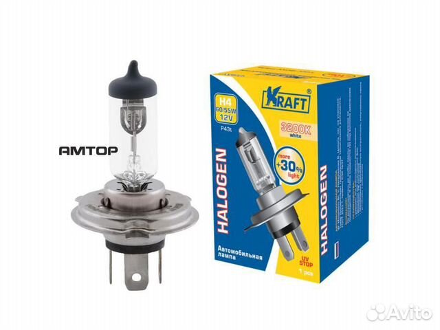 Kraft KT 700077 Лампа галогенная H4 12V 60/55W 
