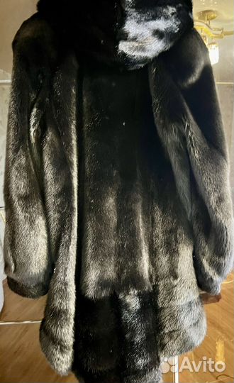 Шуба норковая с капюшоном