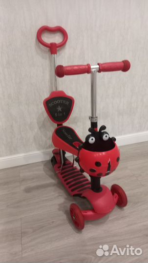 Самокат детский Scooter 3 в 1 с ручкой и сиденьем