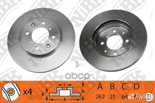 Диск тормозной передний honda Civic 95-01/Jazz