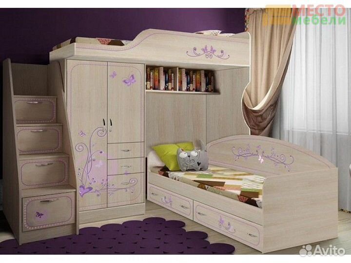 Детская мебель Лилак:шкаф, кровать