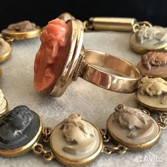 Натуральные кораллы кольцо антиквариат