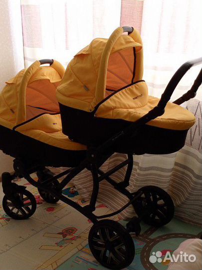 Коляска для двойни или погодок bebetto 42, 3 в 1