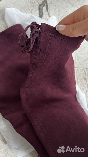 Ботфорты замшевые (Бордо) 39 новые