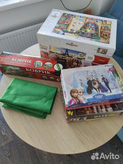 Пазлы и коврик для пазлов
