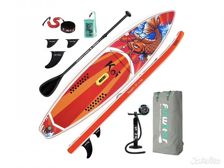 SUP-борд FunWater Koi 350x84x15см red