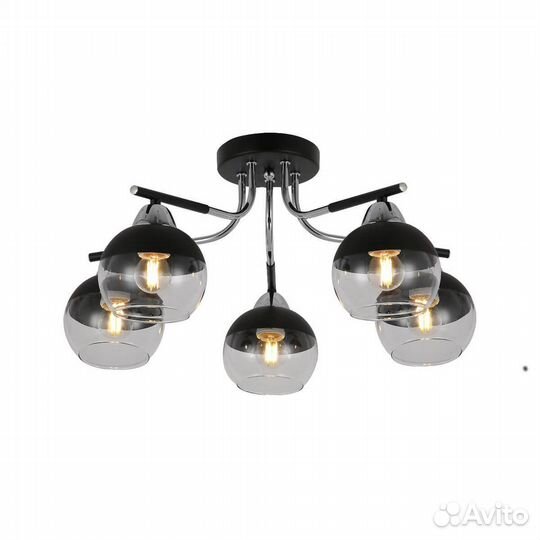 Люстра металл и стекло в спальню модерн