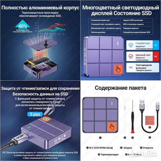 Внешний SSD диск WD SN740 256Gb Jeyi M.2 SSD NVMe