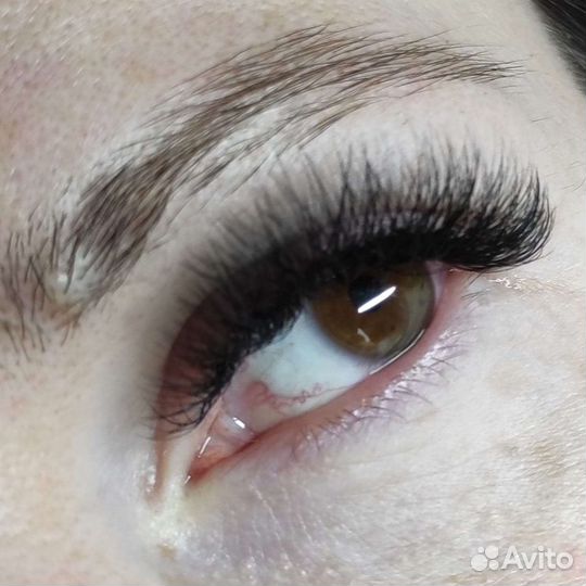 Наращивание ресниц, архитектура бровей+окрашивание