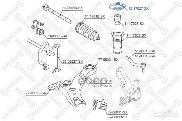 12-17027-SX опора амортизатора переднего Toyot