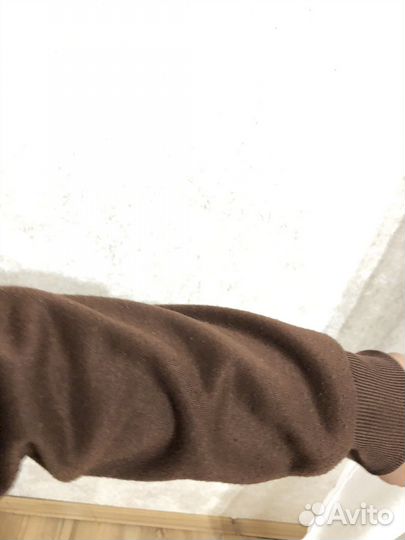 Зип-худи однотонное коричневое