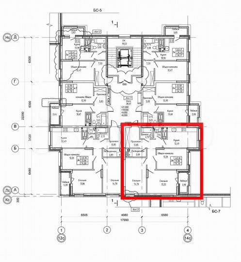 3-к. квартира, 75,3 м², 8/20 эт.