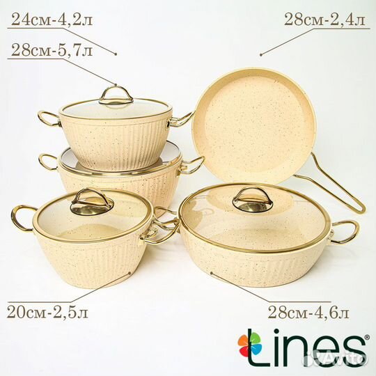 Набор кастрюль гранит Турция Lines Oskar