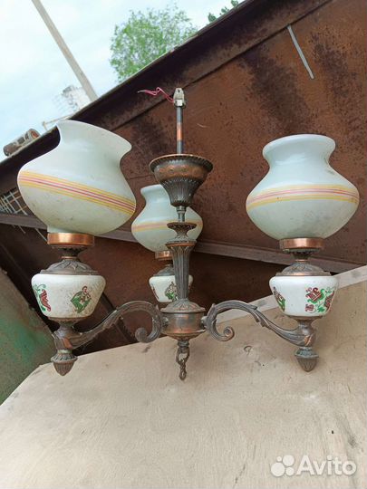 Люстра винтаж медная СССР