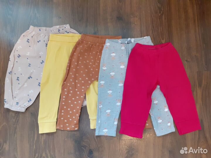 Одежда (футболки и штаны) на девочку. 74-86 р-р